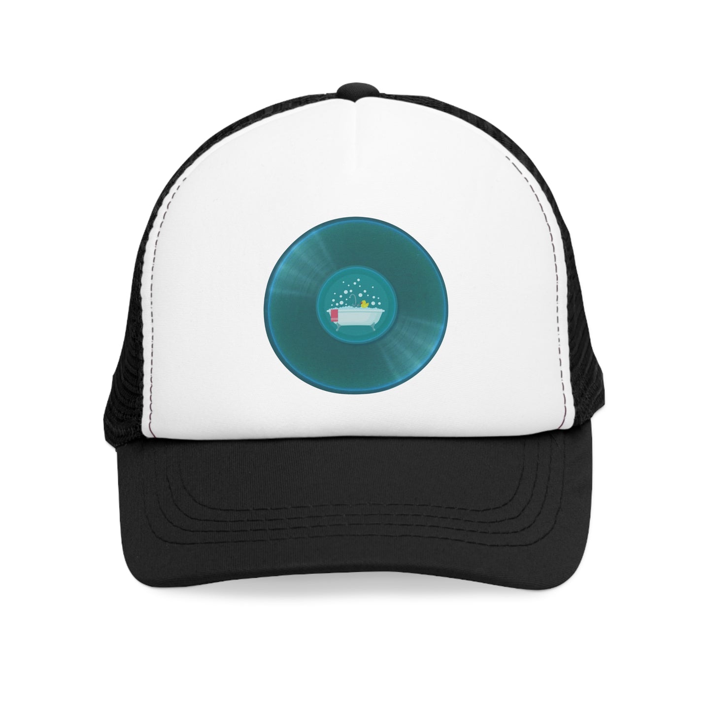 Lumpy Trucker Hat - "Rubber Ducky, You're the One" - teal donut