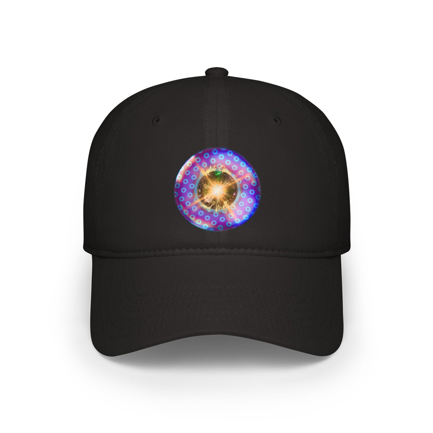 Lumpy Donut Baseball Cap - "Split Open Donuts" - paradoxical purple/light blue donut w/