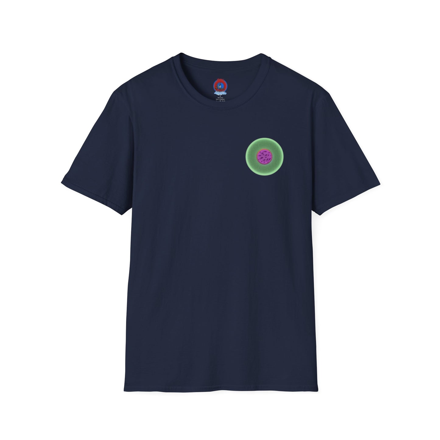 Classic Donut Tee - Unisex Soft-Style - "Swimming By" - variant 1 - series 1.0 - florescent green donut