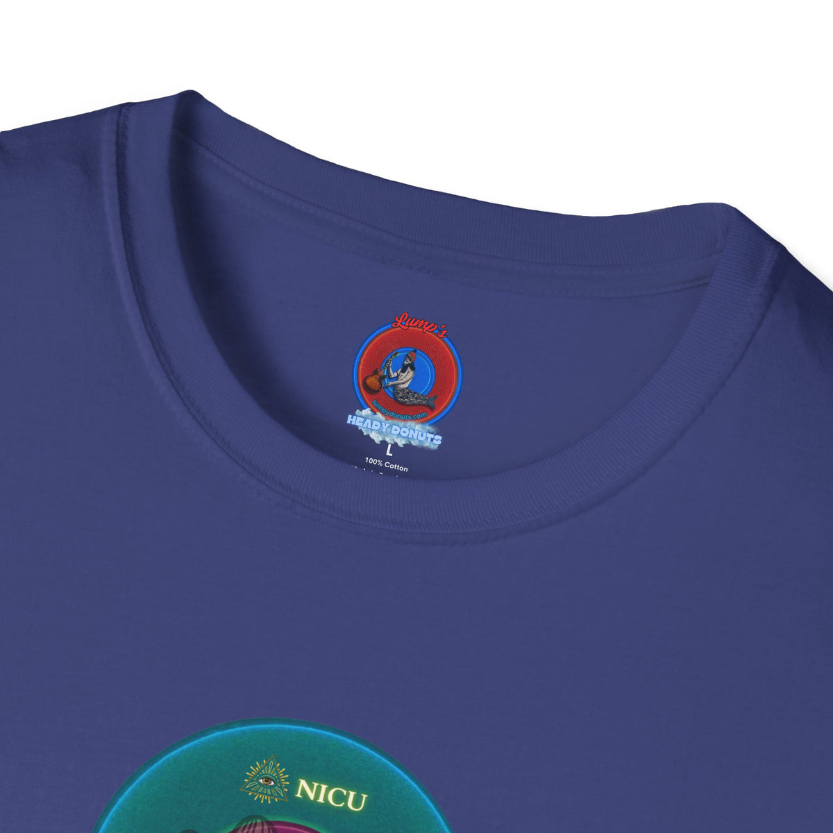 Classic Donut Tee - Unisex Soft-Style - "Masonic Donut of Rites" - series 1.0  - vivid dark teal donut