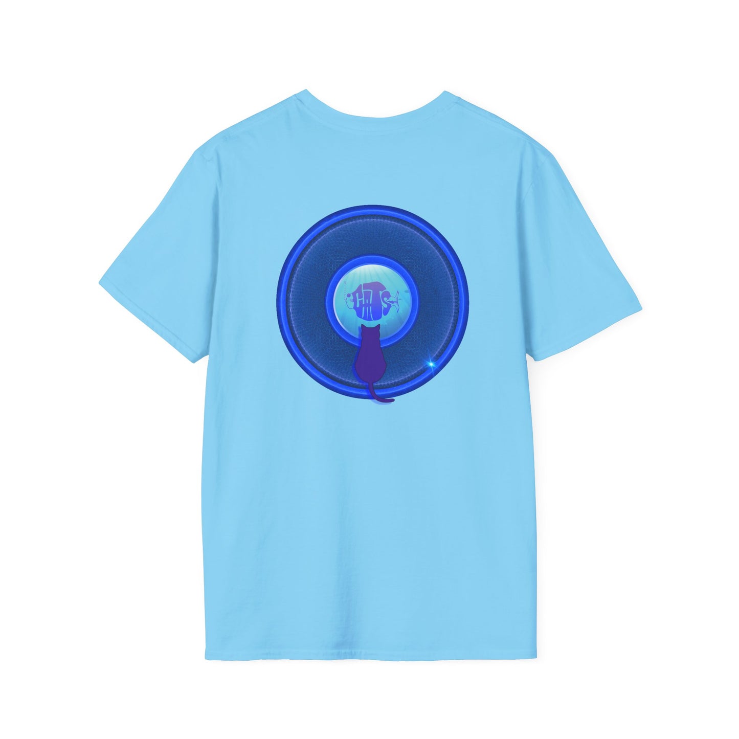 Classic Donut Tee - Unisex Soft-Style - "Cats: The Donut" - rustic blue/blue donut - variant 2