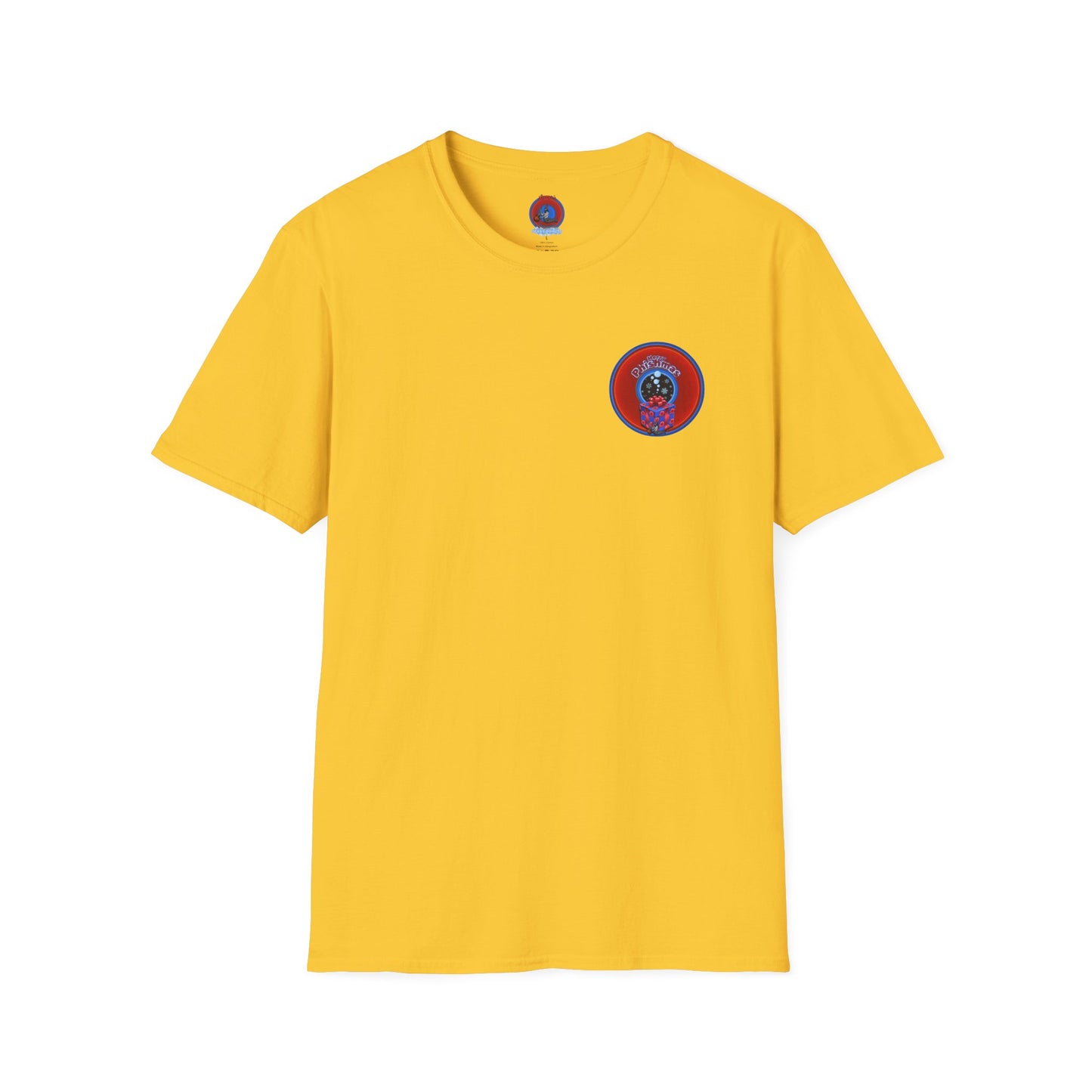 Classic Donut Tee - Unisex Soft-Style - "Phishmas Caroler's Tee " - vivid red/blue donut - variant 4