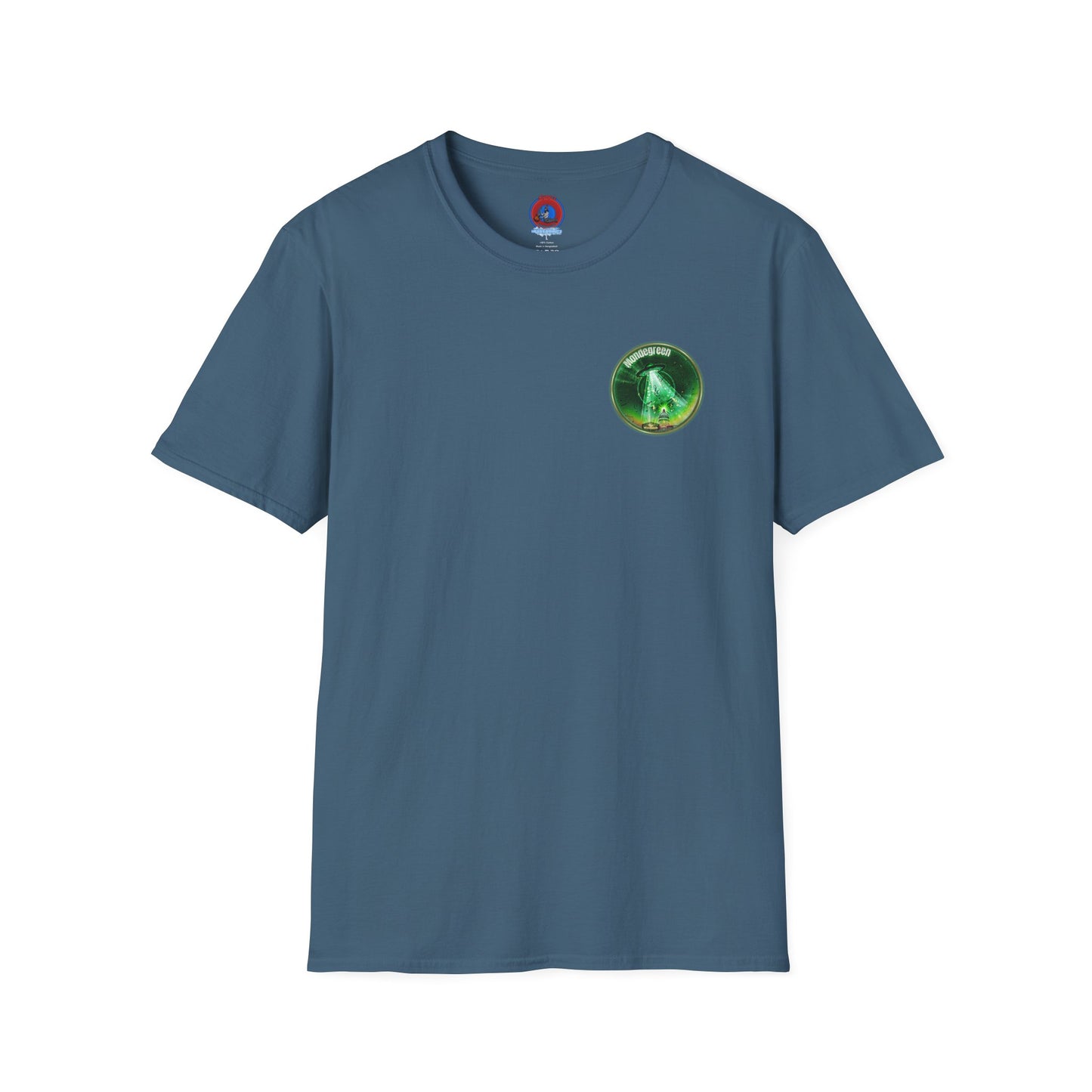 Classic Donut Tee - Unisex Soft-Style - "Close Encounters of the Delaware kind - Mondegreen Donut"  " variant 2 - green donut