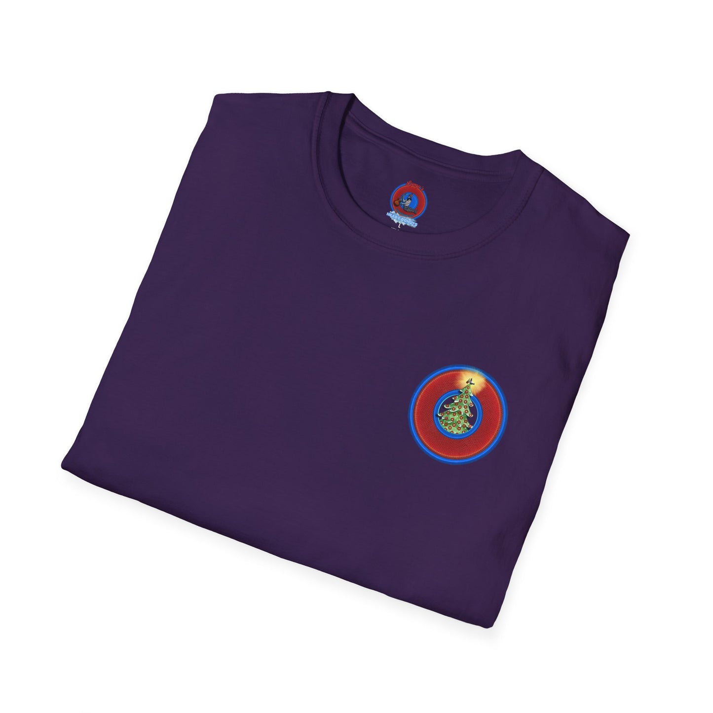 Classic Donut Tee - Unisex Soft-Style - "It's Always Phishmas in Philly" - rustic red/blue donut