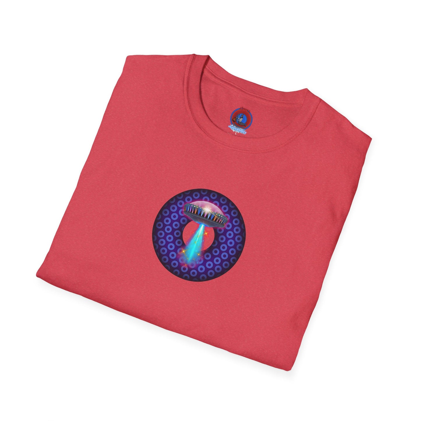 Classic Donut Tee - Unisex Soft-Style - "Donuts now Served on the Mothership" - series 1.0  - variant 5  - purple/violet paradoxical donut