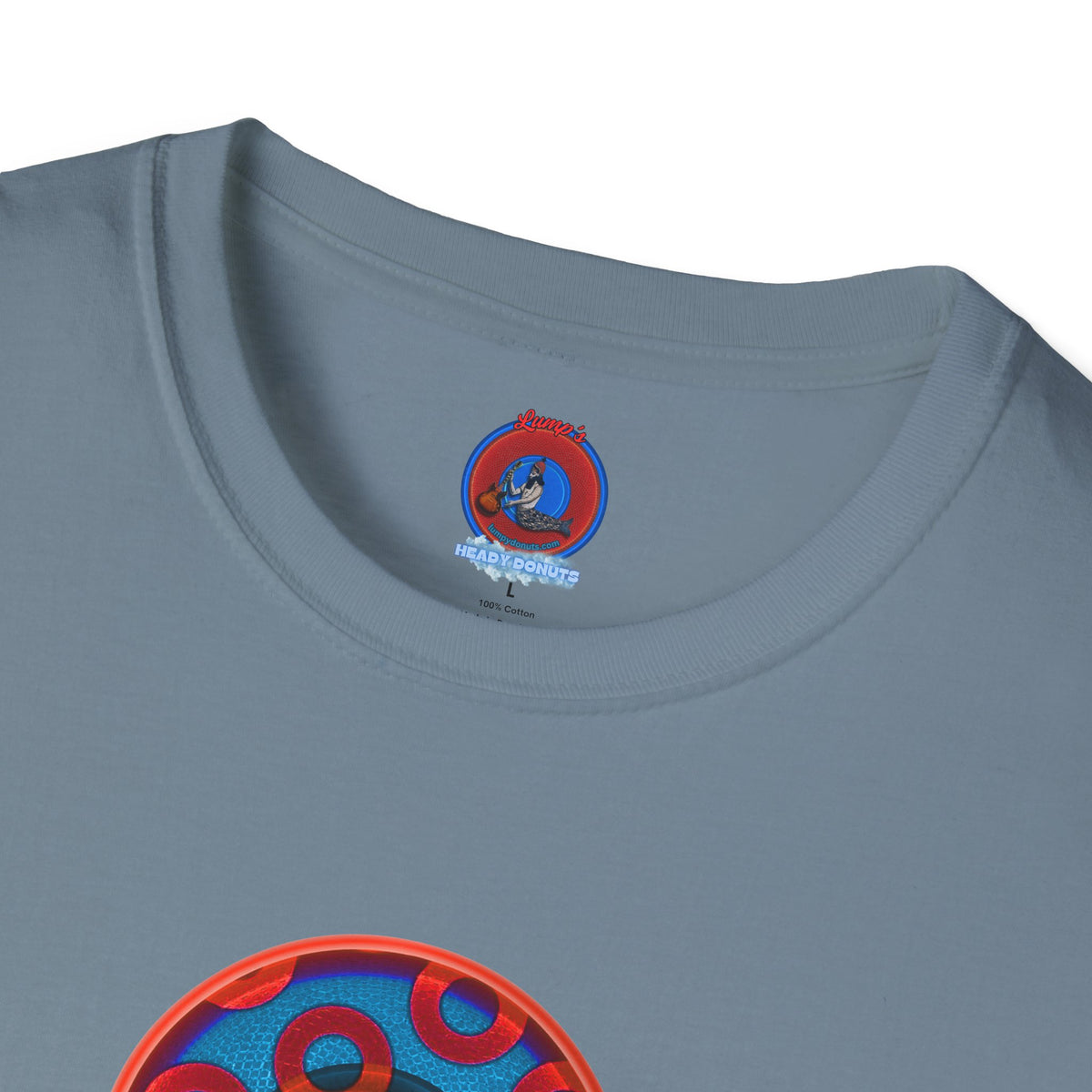 Classic Donut Tee - Unisex Soft-Style - "Wooked Cream - YEMSG Donut " - blue/red rustic paradox donut - variant 1