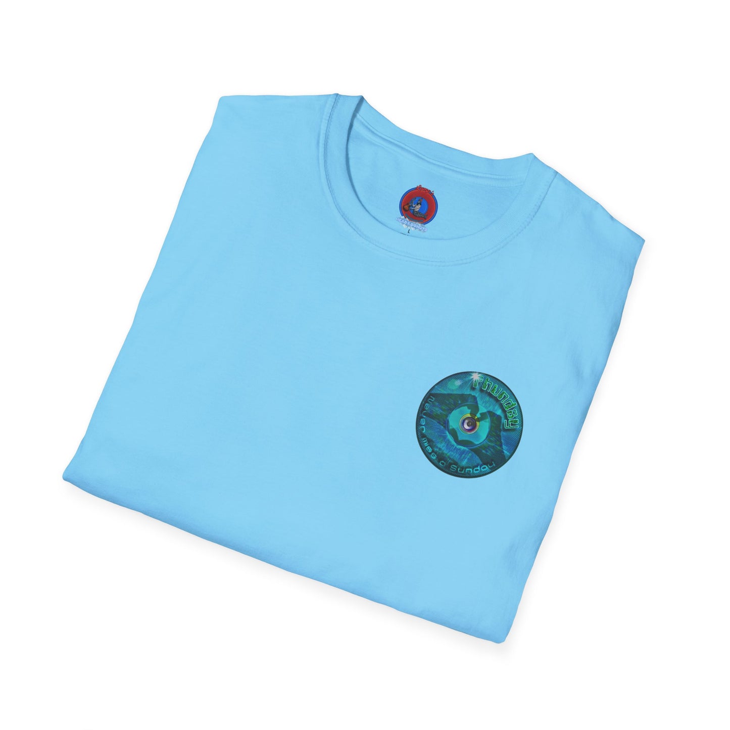 Classic Donut Tee - Unisex Soft-Style - "Sunday Phunday" - series 1.0 - variant 1 - teal donut