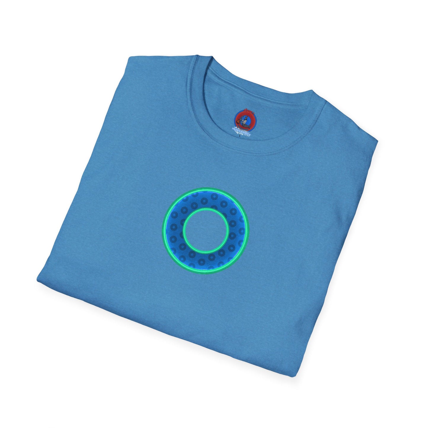 Plain Donuts/Unisex Soft-Style - "Plain Wide Mouthed Paradoxical Donuts" - royal blue/mint green donuts