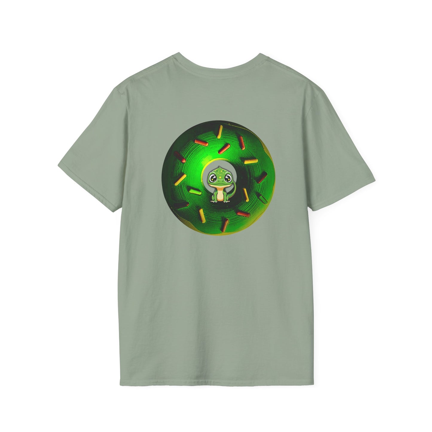 Classic Donut Tee - Unisex Soft-Style - "Baby Rutherford" - green donut - series 1.0