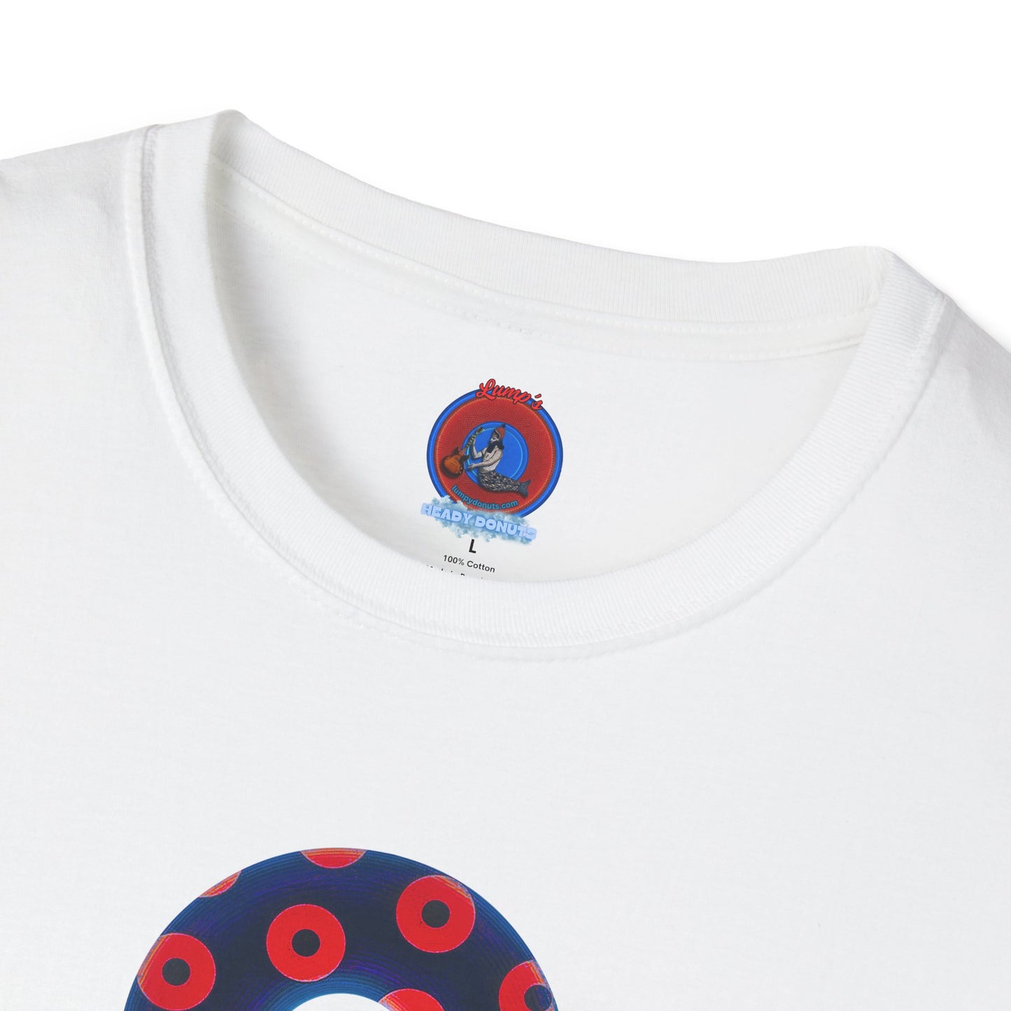 Plain Donuts/Unisex Soft-Style - "Plain Blimpy Paradoxical Donuts" - dark navy/bright red donuts