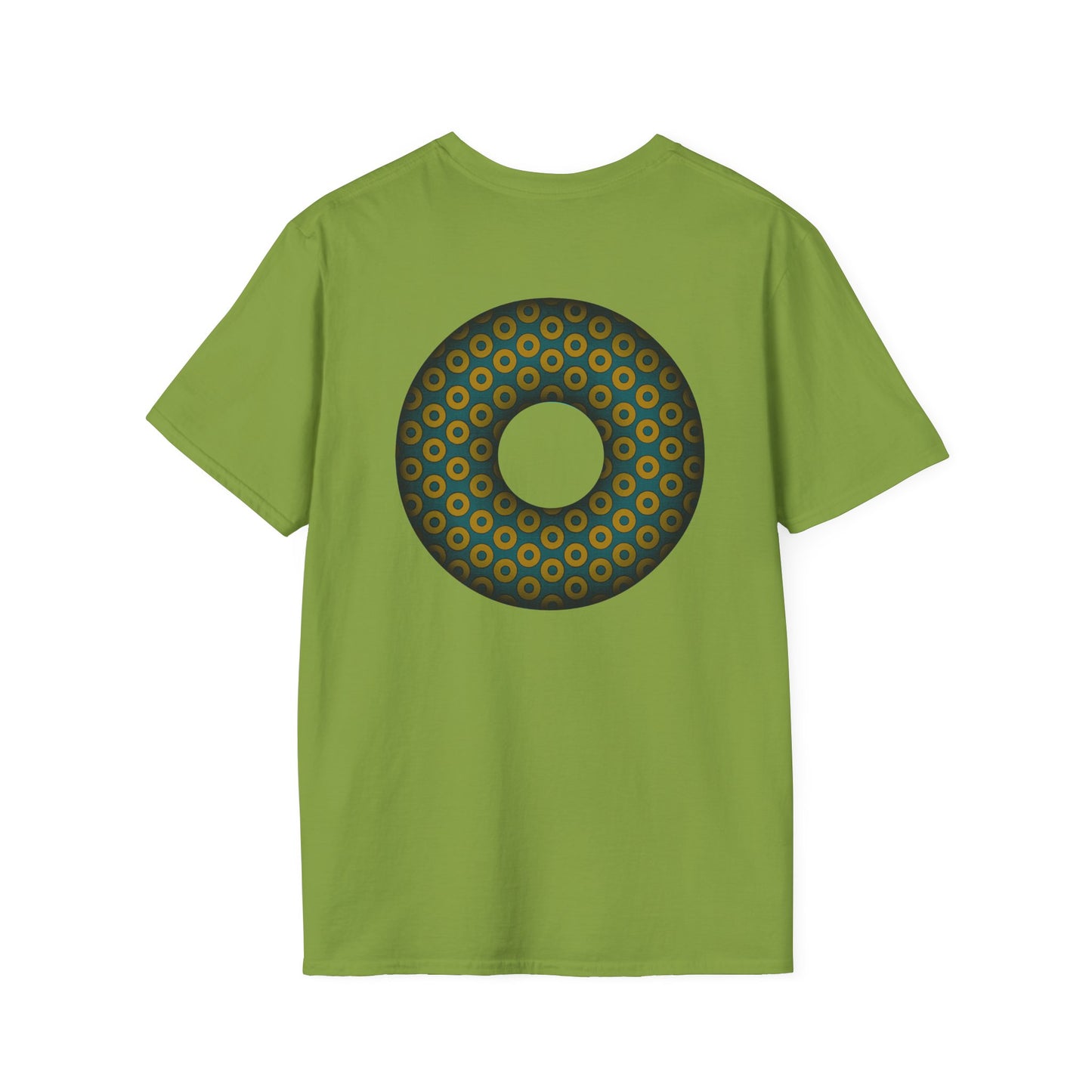 Plain Donuts/Unisex Soft-Style - "Plain Paradoxical Grided Donuts" - midnight gold/midnight teal donuts
