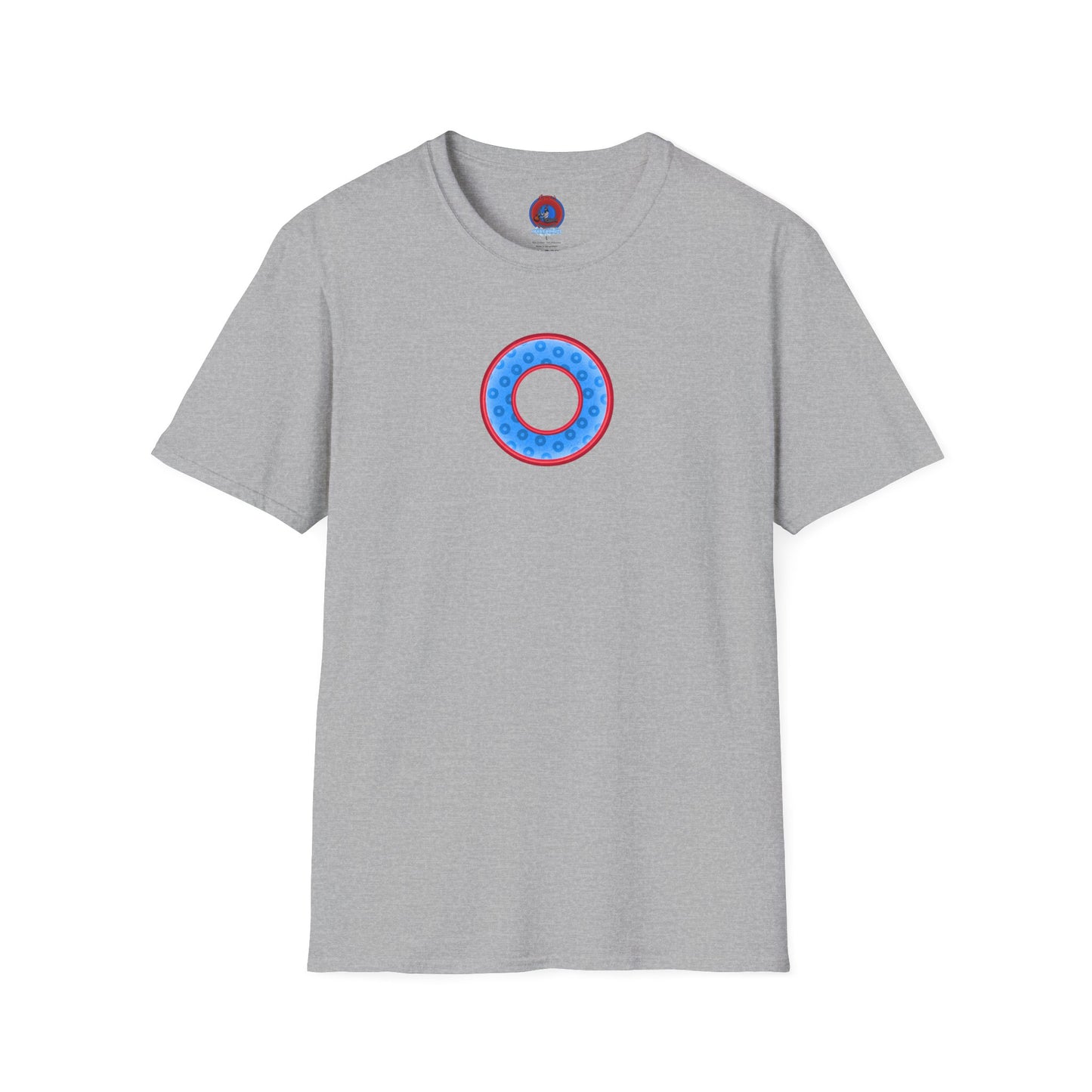 Plain Donuts/Unisex Soft-Style - "Plain Wide Mouthed Paradoxical Donuts" - light blue/red donuts