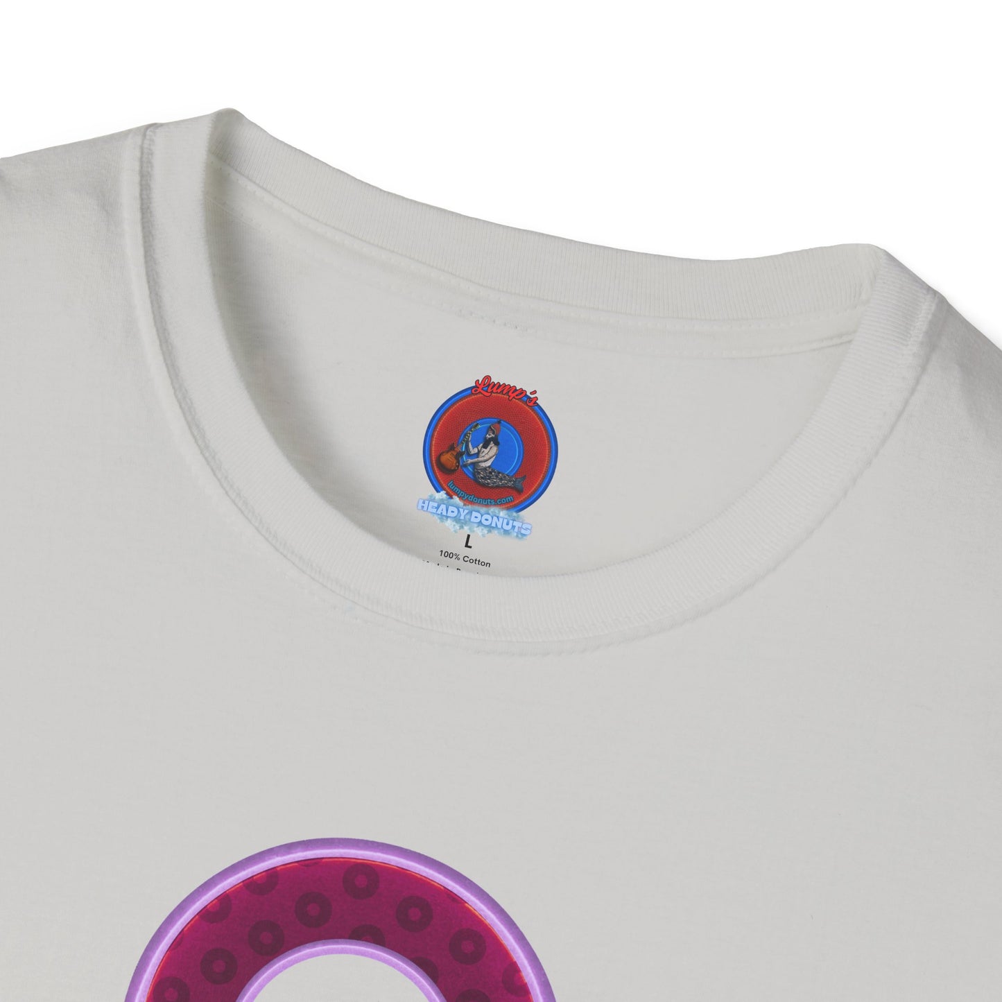 Plain Donuts/Unisex Soft-Style - "Plain Wide Mouthed Paradoxical Donuts" - red-purple/light purple donuts