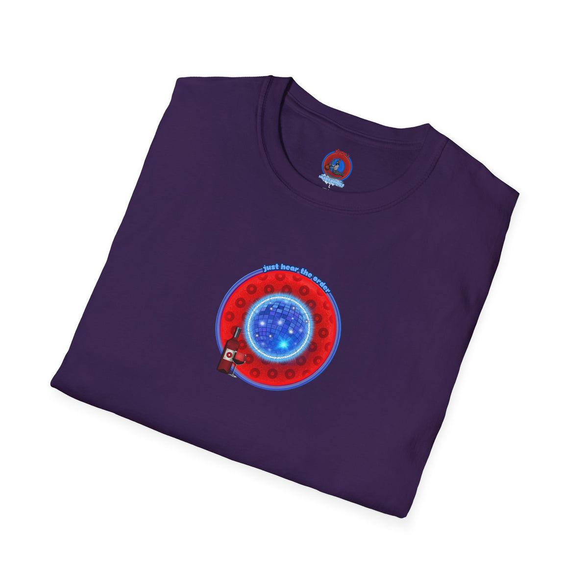 Classic Donut Tee - Unisex Soft-Style - "The Skipper's Donut" - red/blue paradoxical widemouthed donut - variant 1