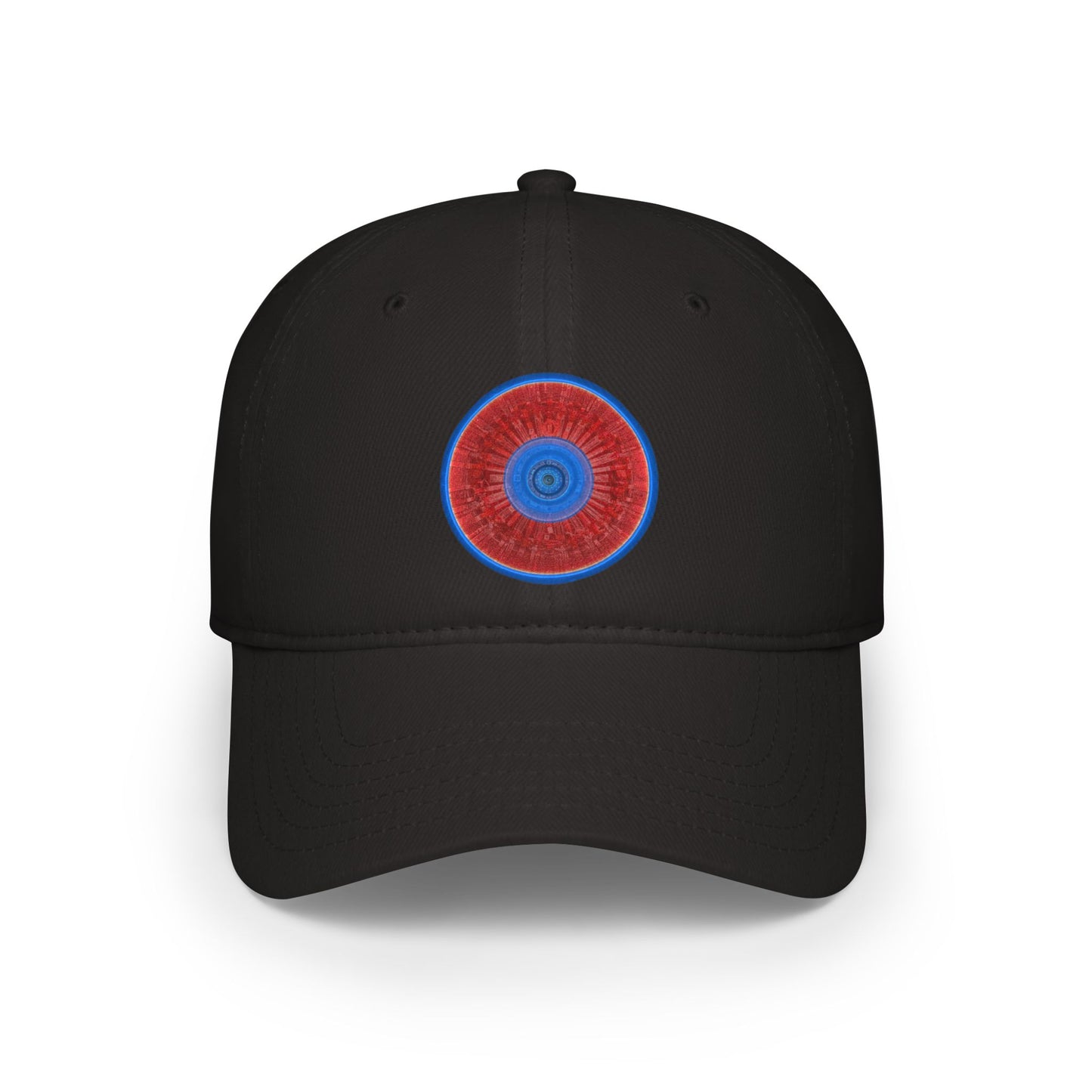 Lumpy Donut Baseball Cap - "Graphic Translation Donut Cap" - vivid red tube donut w/ - variant 1