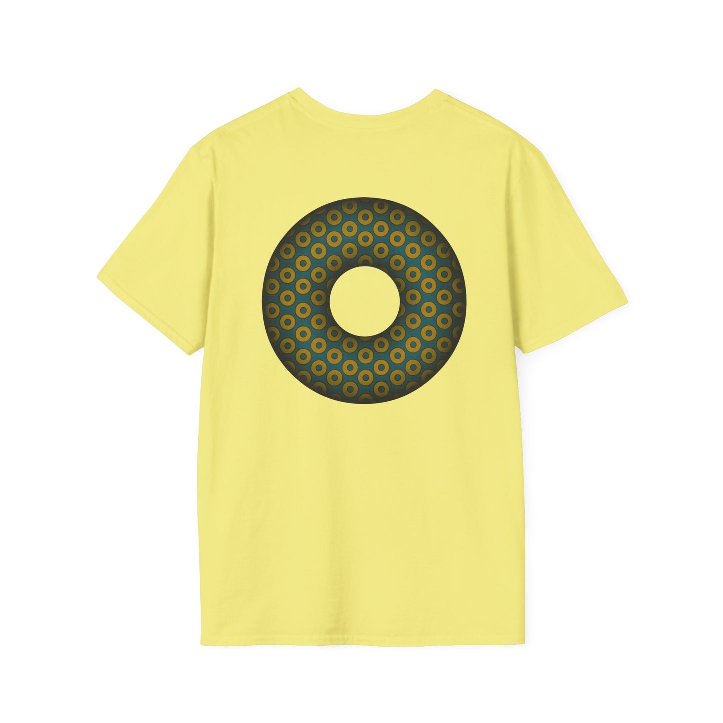 Plain Donuts/Unisex Soft-Style - "Plain Paradoxical Grided Donuts" - midnight gold/midnight teal donuts