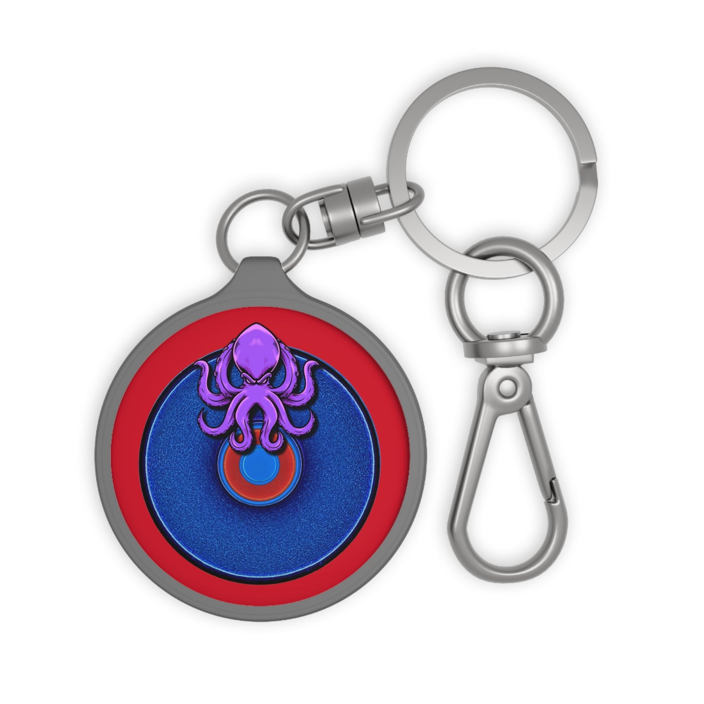 Lumpy Donut Keychain - Roger Moore's Donut: eat more octopussy" - series 1.0 - variant 3 - blue donut