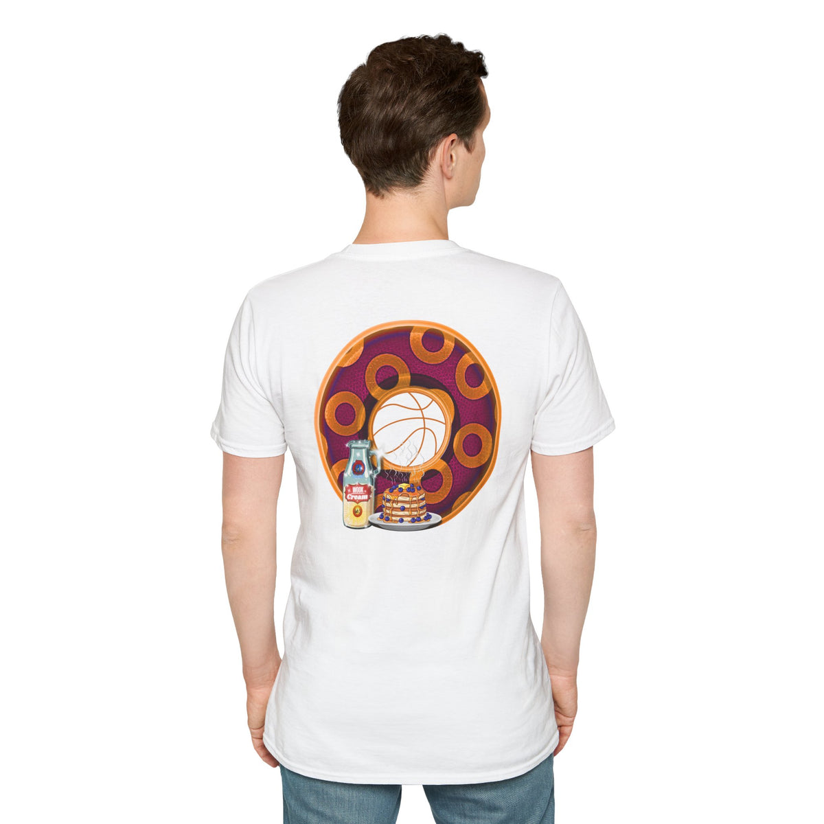 Classic Donut Tee - Unisex Soft-Style - "Princely Wooked Cream - YEMSG Donut " - burgundy/orange rustic paradox donut - variant 2