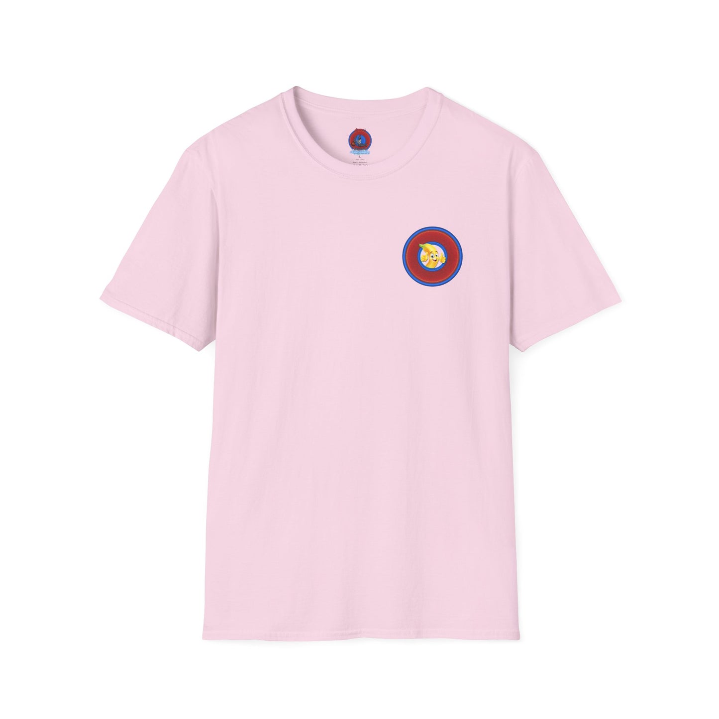 Classic Donut Tee - Unisex Soft-Style - "Dis sheet, it's bananas!" - series 1.0 - variant 6 - traditional red/blue donut