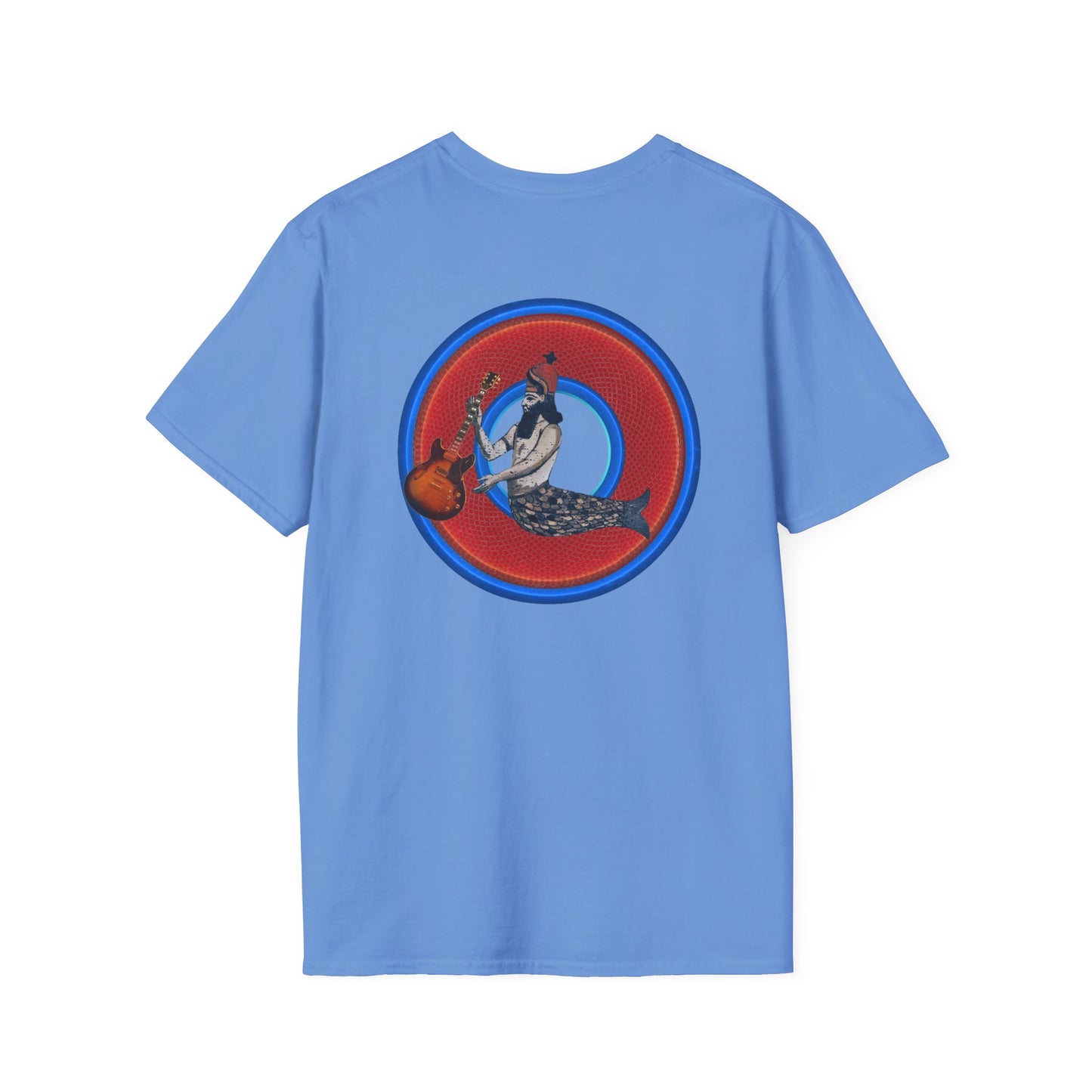 Classic Donut Tee - Unisex Soft-Style - "Doggone Dagon Donut - the Original Fish Head" - series 1.0  - red/blue donut