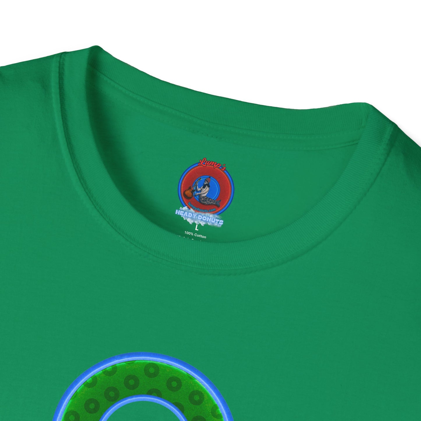 Plain Donuts/Unisex Soft-Style - "Plain Wide Mouthed Paradoxical Donuts" - green/light blue donuts