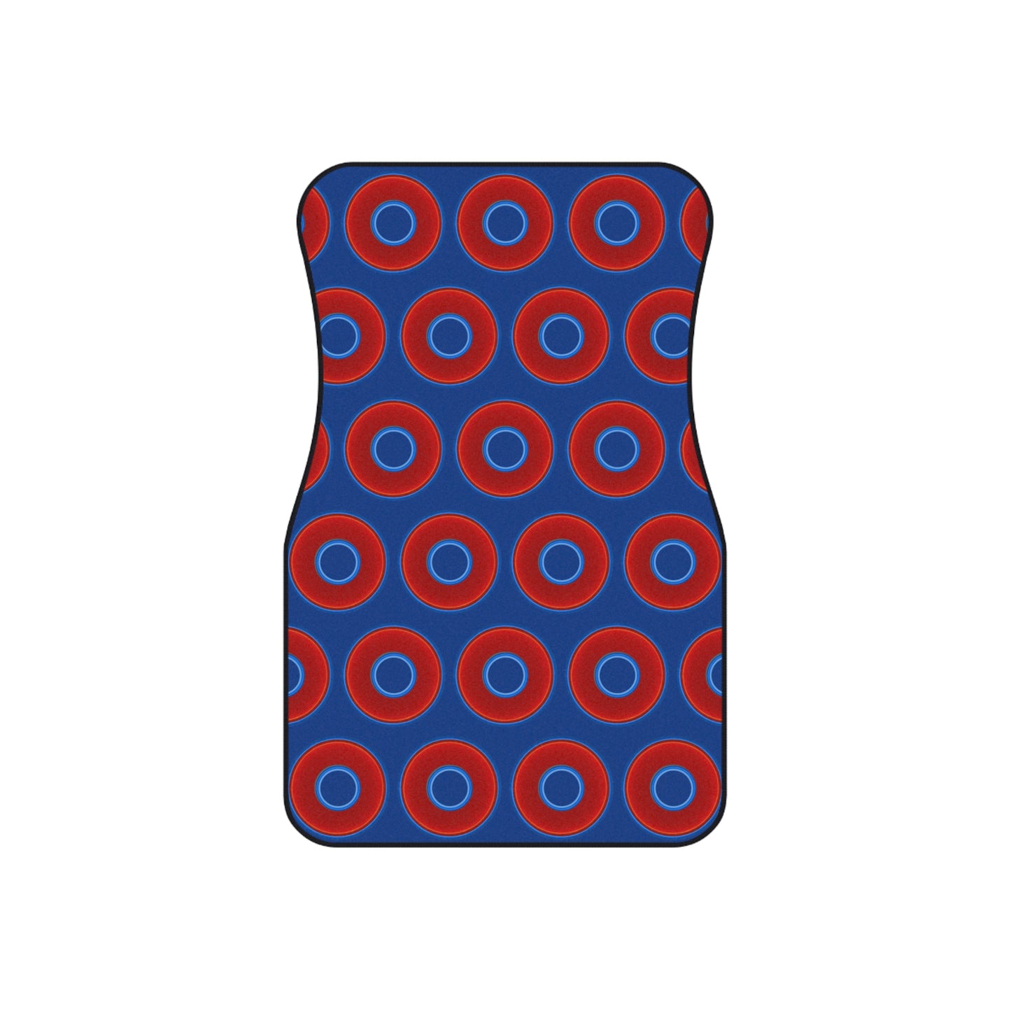 Contacted Car Mats - vivid donut print w/dark blue background