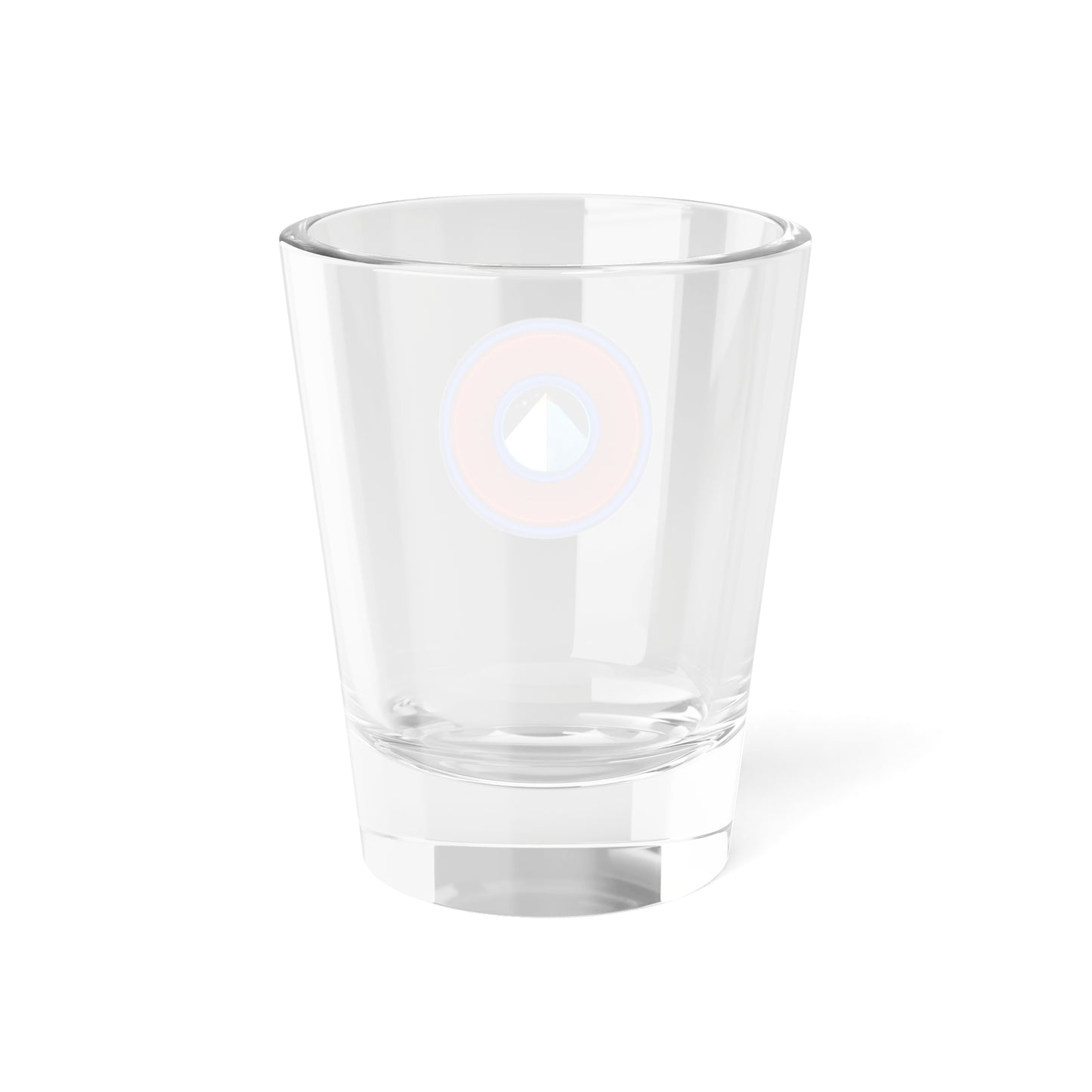 Bad Fishy Too - "Limestone Shot Glass" - Shot Glass, 1.5oz - rustic red/light blue donut