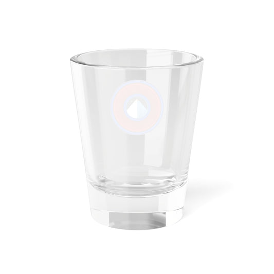 Bad Fishy Too - "Limestone Shot Glass" - Shot Glass, 1.5oz - rustic red/light blue donut