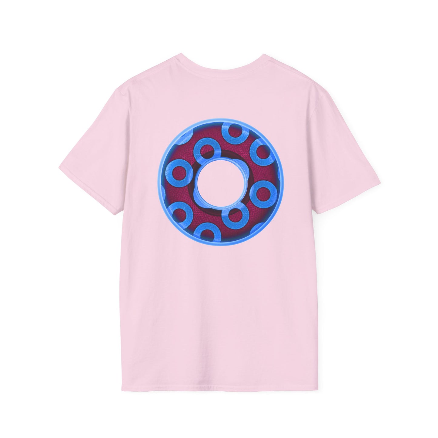 Plain Donuts/Unisex Soft-Style - "Plain Rustic Paradoxical Donuts" - light blue/burgundy donuts
