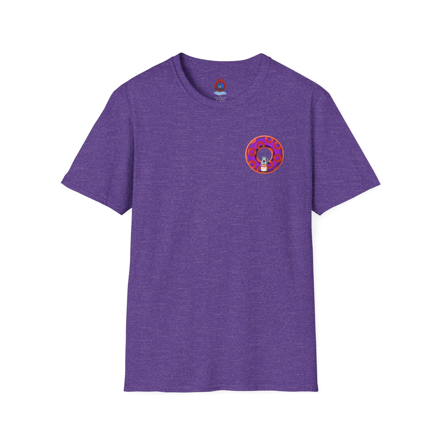 Classic Donut Tee - Unisex Soft-Style - "Wooked Cream - YEMSG Donut " -purple/red rustic paradox donut - variant 6