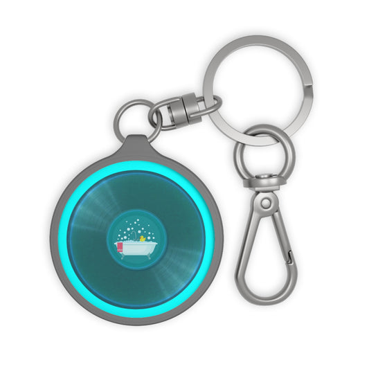 Lumpy Donut Keychain - "Rubber Ducky & Bath Time Fun" - series 1.0 - aquamarine donut