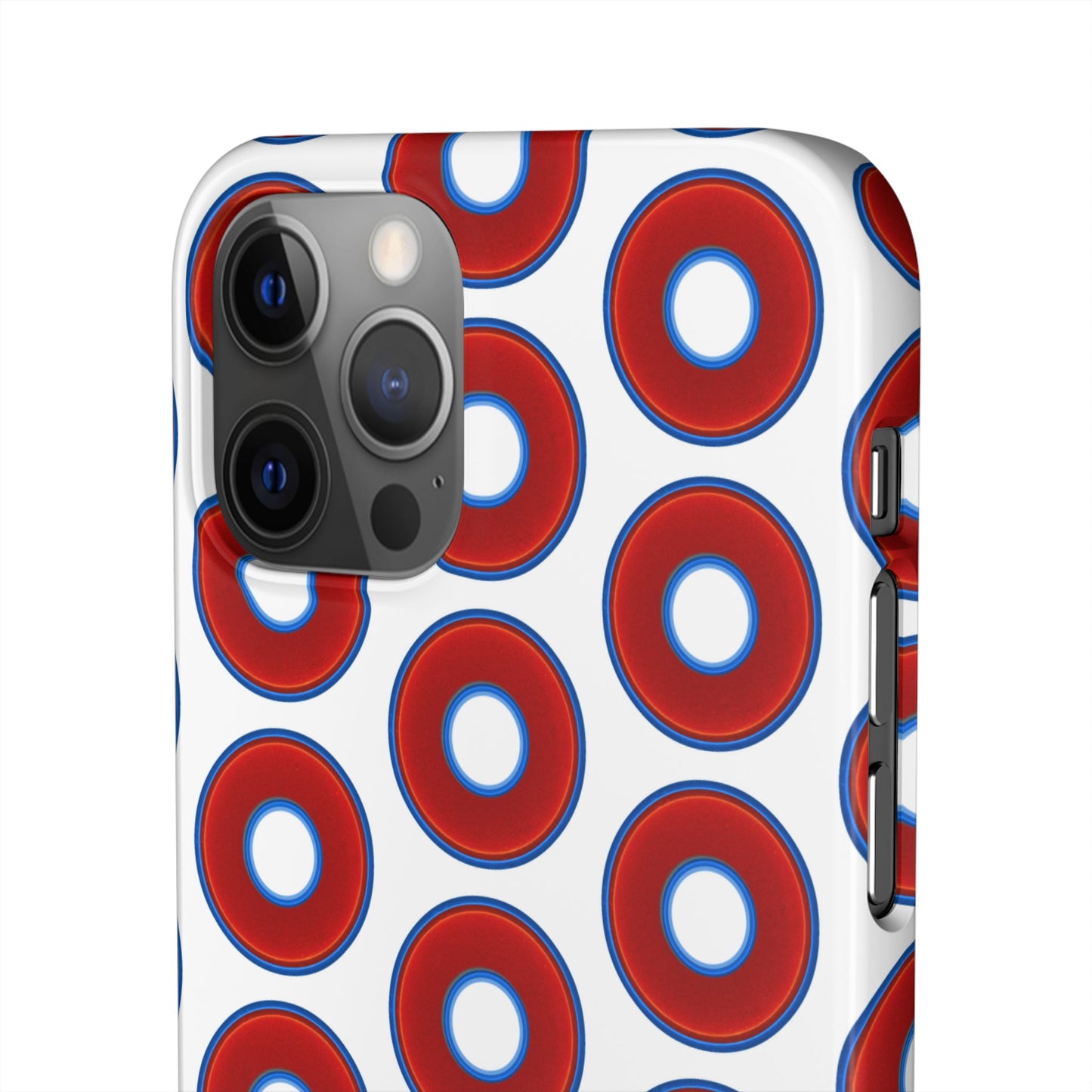 Lumpy Donut Snap Case - red vivid donut print w/white background