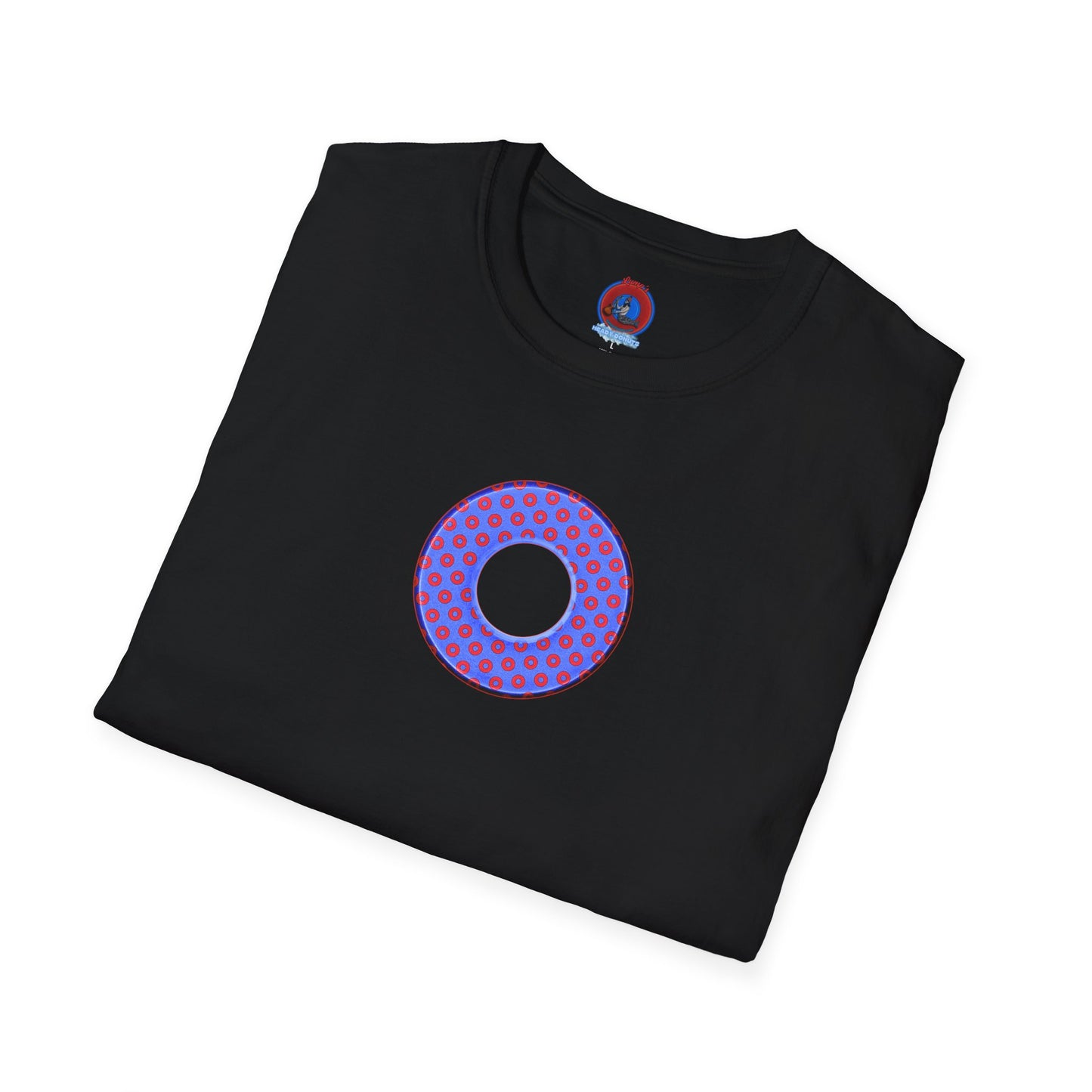Plain Donuts/Unisex Soft-Style - "Plain Electric Paradoxical Donuts" - light royal blue/red donuts
