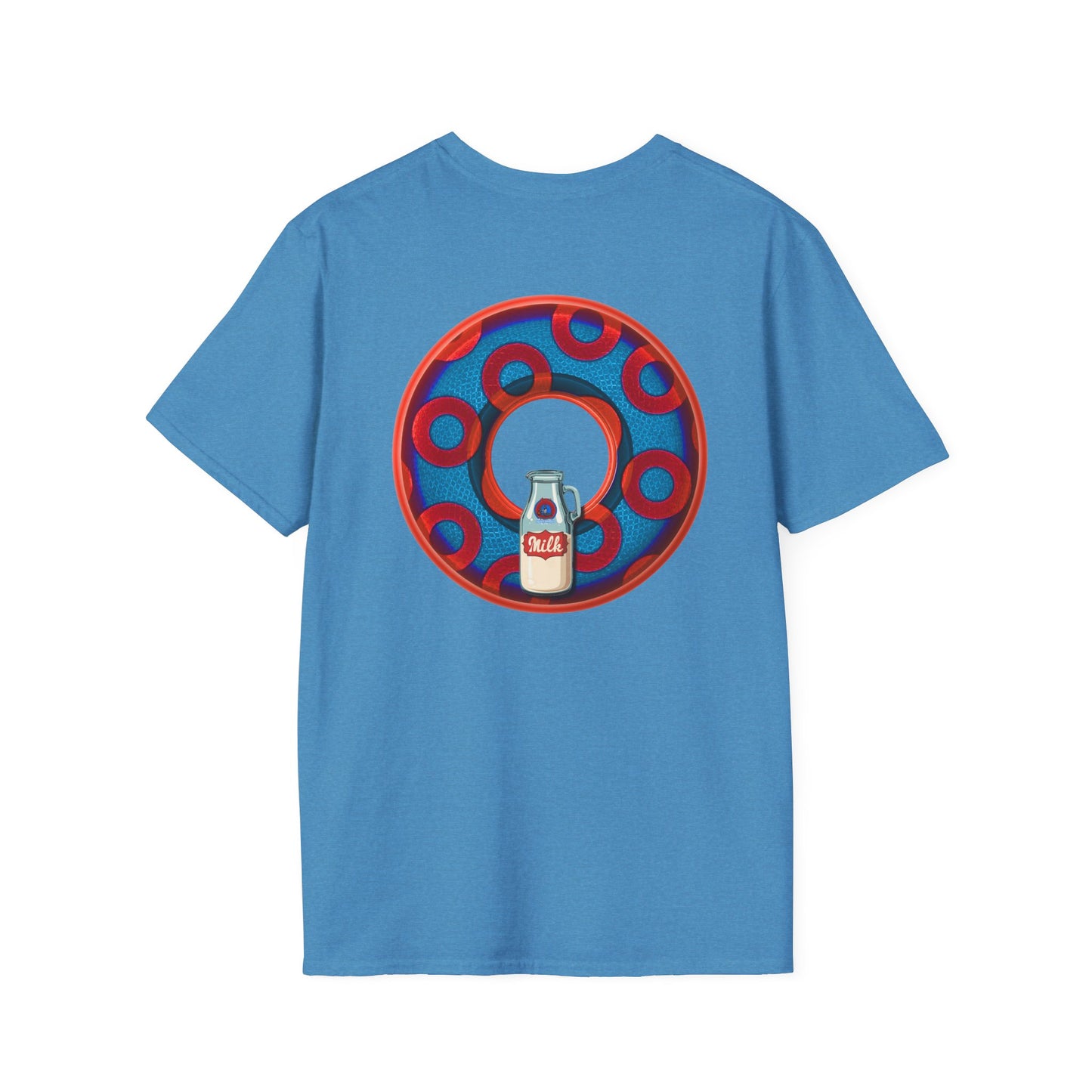 Classic Donut Tee - Unisex Soft-Style - "Wooked Cream - YEMSG Donut " - blue/red rustic paradox donut - variant 1