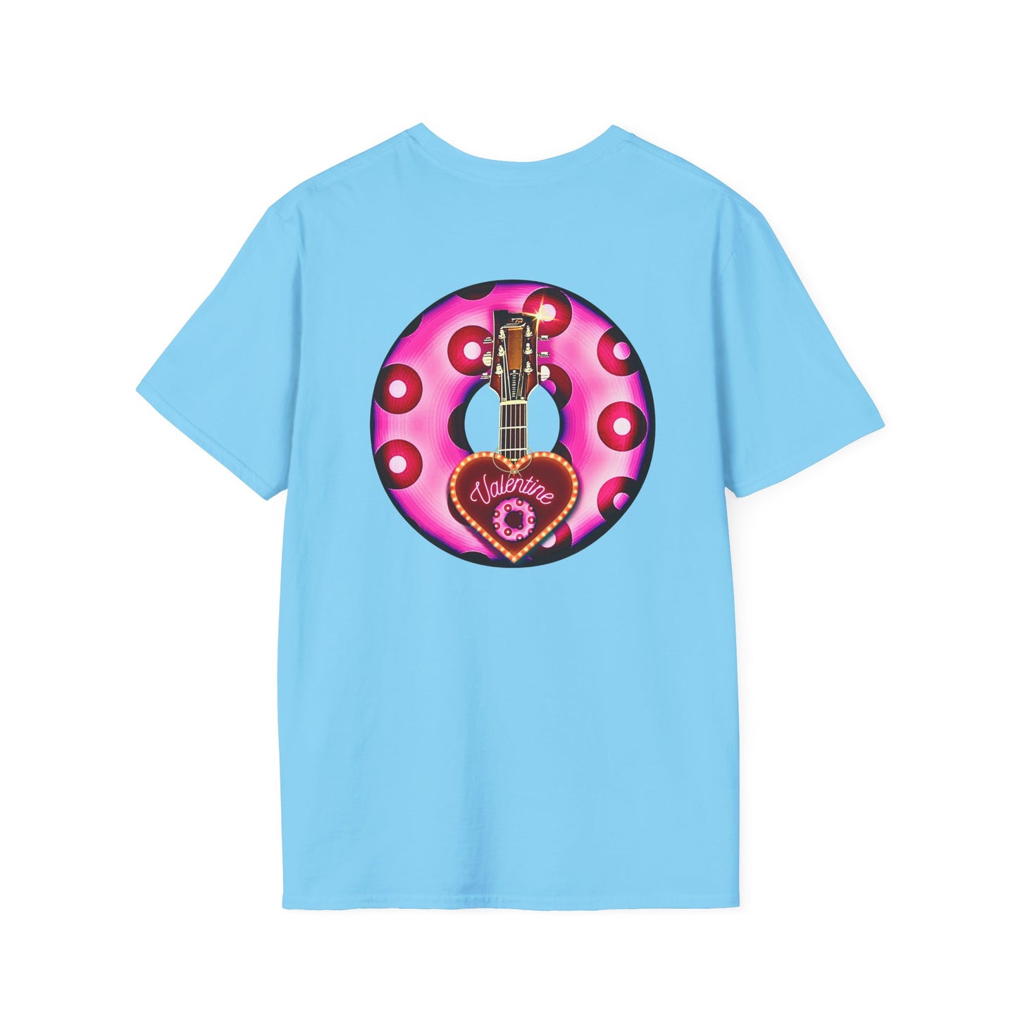 Classic Donut Tee - Unisex Soft-Style - "Would You Be My Donut?" - paradoxical bubblegum pink/red donut - variant 2