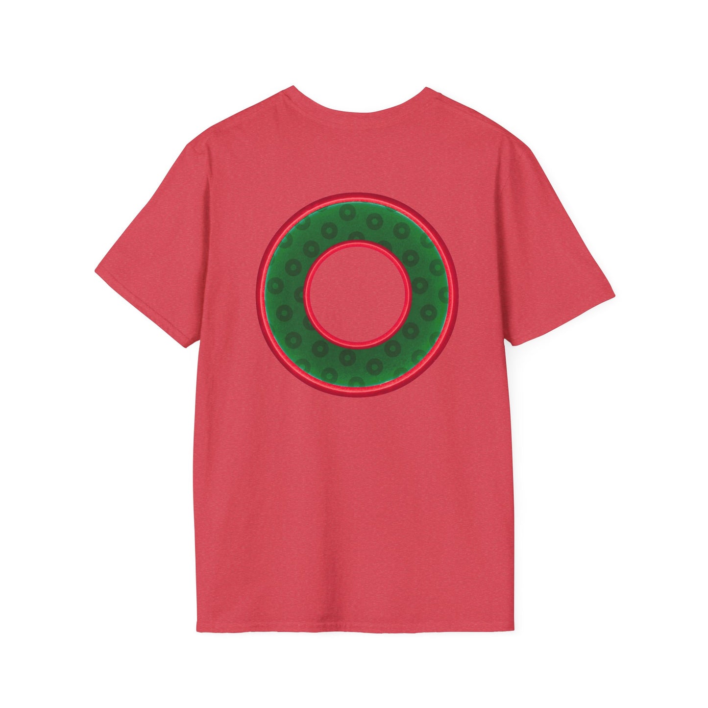 Plain Donuts/Unisex Soft-Style - "Plain Wide Mouthed Paradoxical Donuts" - dark green/red donuts