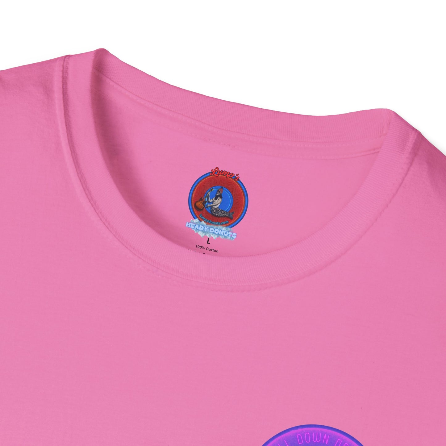 Classic Donut Tee - Unisex Soft-Style - "The Loving Donut" - series 1.0  - pink/purple donut [*Charity Donut]
