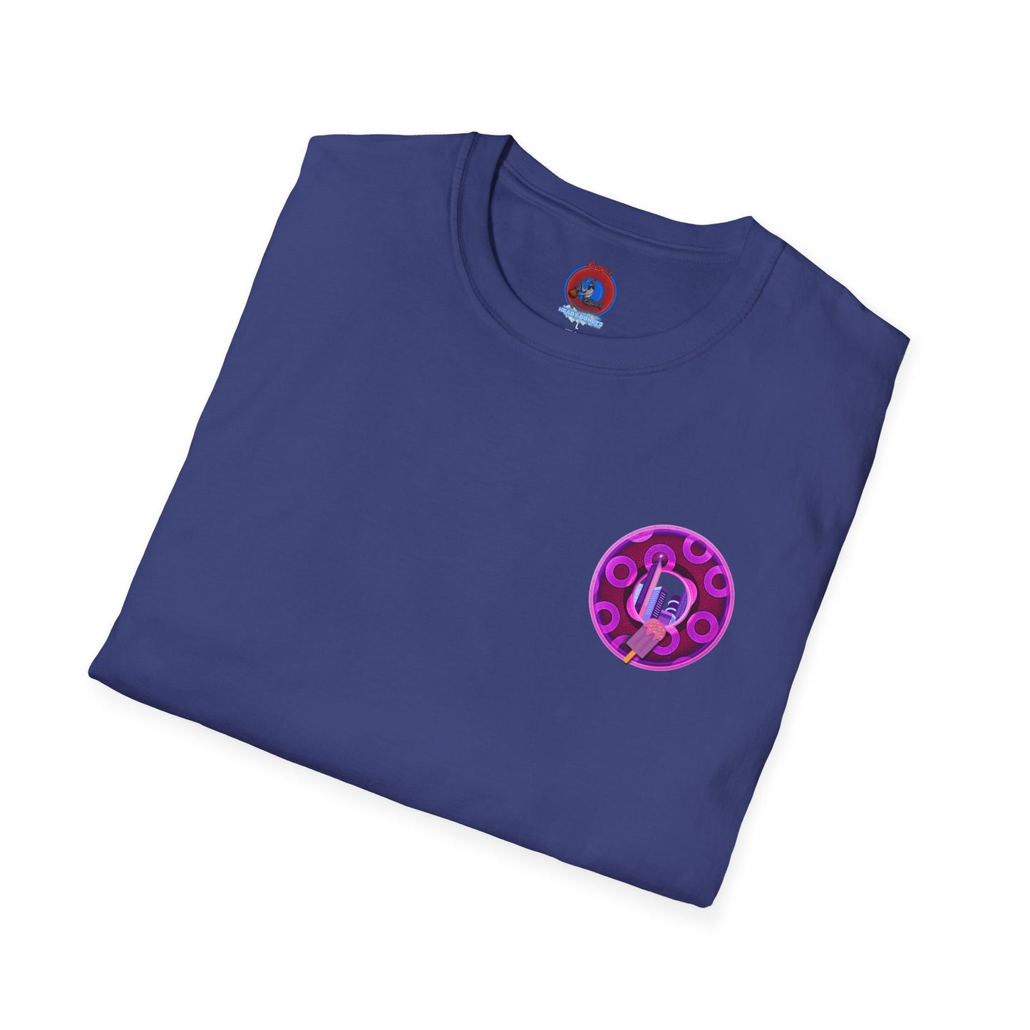 Classic Donut Tee - Unisex Soft-Style - "It's Ice Cream Popsicles - YEMSG Donut" - purple/magenta paradox donut - variant 2