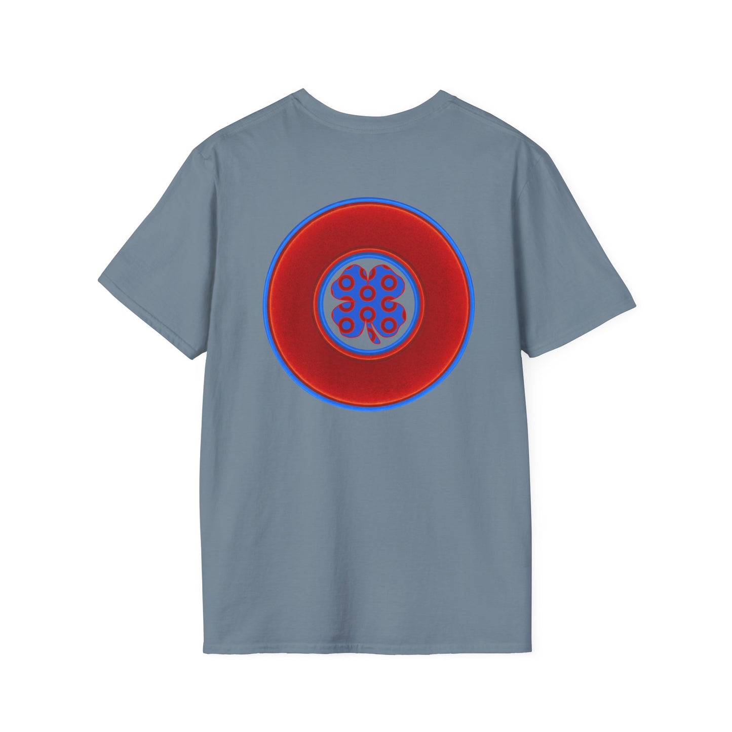 Classic Donut Tee - Unisex Soft-Style - "Patron Saint of Donuts" - St. Patrick's Day Donut -vivid red/blue donut - holiday edition - variant 3