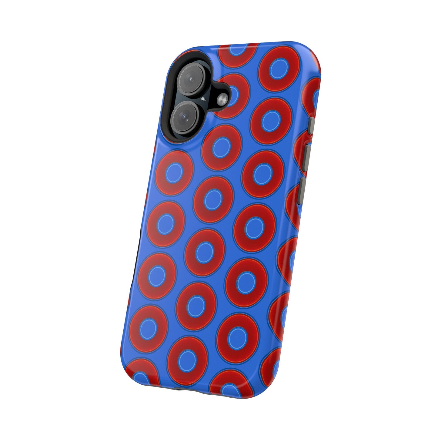 Magnetic Tough Donut Case - red vivid donut print w/medium royal blue background