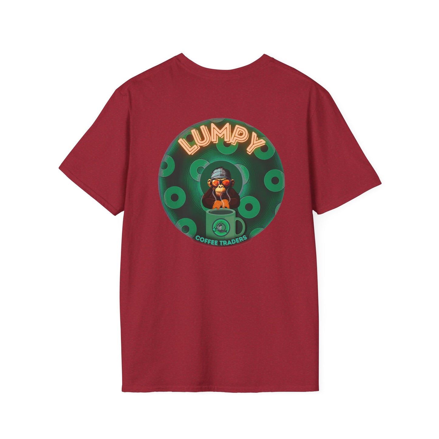 Lumpy Coffee Traders Tee - Unisex Soft-Style - "Taboo, taboot!" - paradoxical logo donut - variant 1