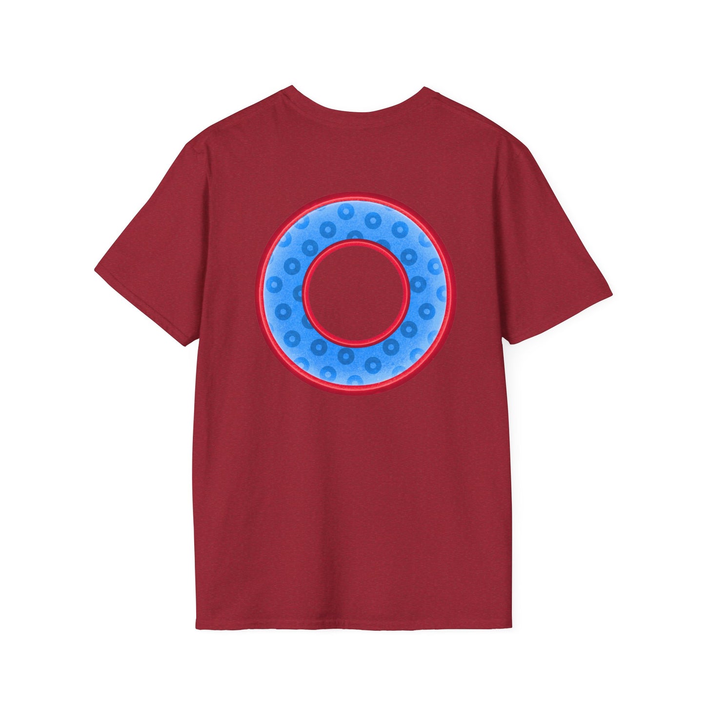 Plain Donuts/Unisex Soft-Style - "Plain Wide Mouthed Paradoxical Donuts" - light blue/red donuts