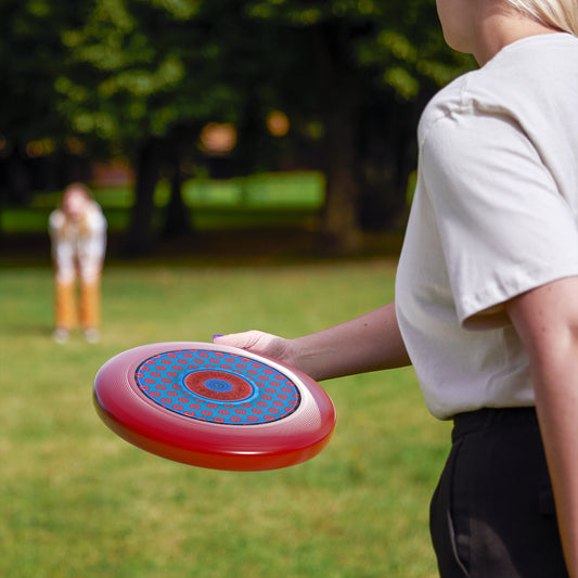 Lumpy Wham-O Donut Frisbee - "Wide Mouthed Paradox Donut w/Tube Donut Center" - red/royal blue