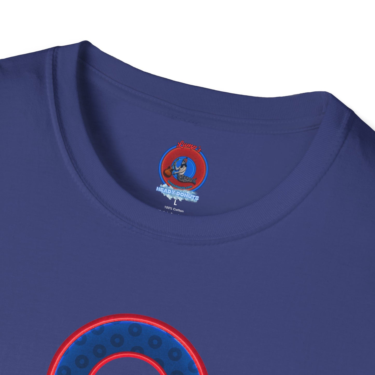 Plain Donuts/Unisex Soft-Style - "Plain Wide Mouthed Paradoxical Donuts" - dark blue/red donuts