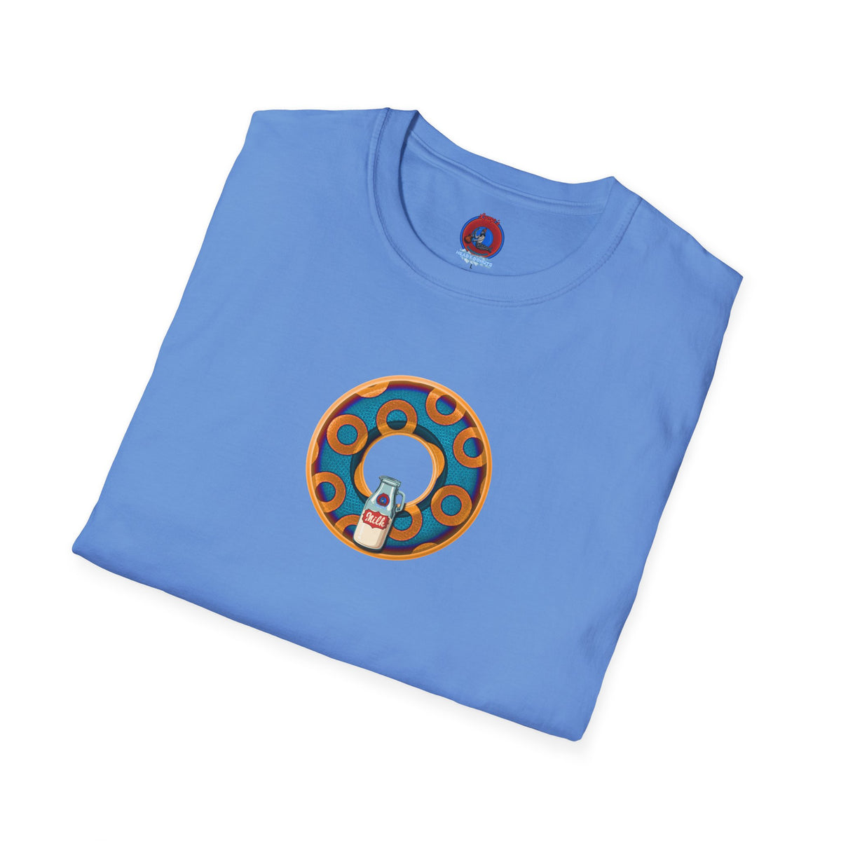 Classic Donut Tee - Unisex Soft-Style - "Wooked Cream - YEMSG Donut " -blue/orange rustic paradox donut - variant 4