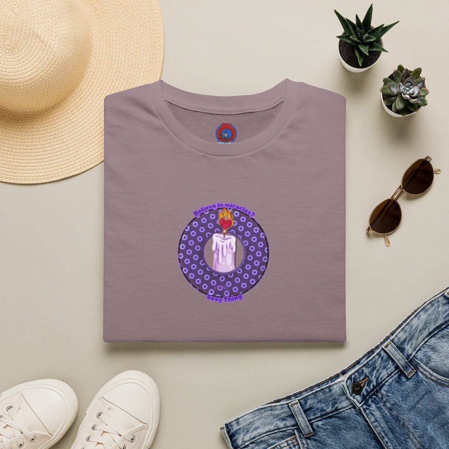Classic Donut Tee - Unisex Soft-Style - "Donuts for Sexy Things" - electric purple/light purple paradox donut