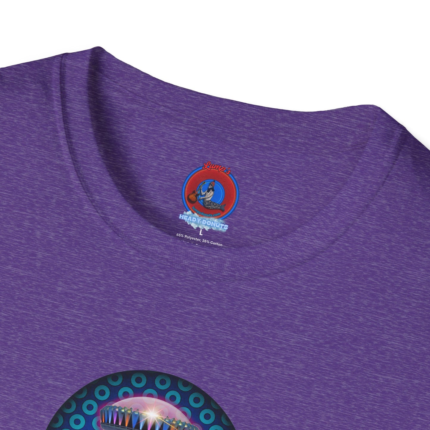 Classic Donut Tee - Unisex Soft-Style - "Donuts now Served on the Mothership" - series 1.0  - variant 3  - blue/light blue donut