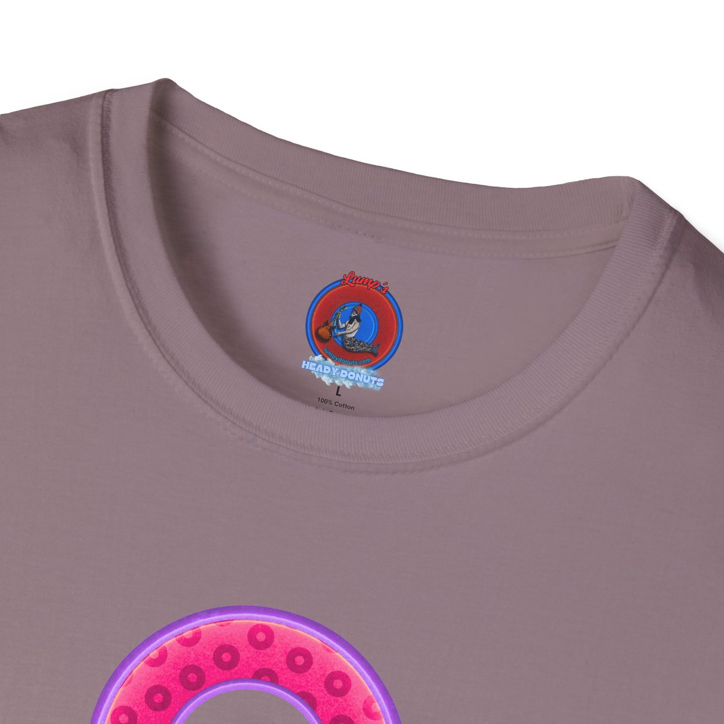 Plain Donuts/Unisex Soft-Style - "Plain Wide Mouthed Paradoxical Donuts" - magenta/light purple donuts