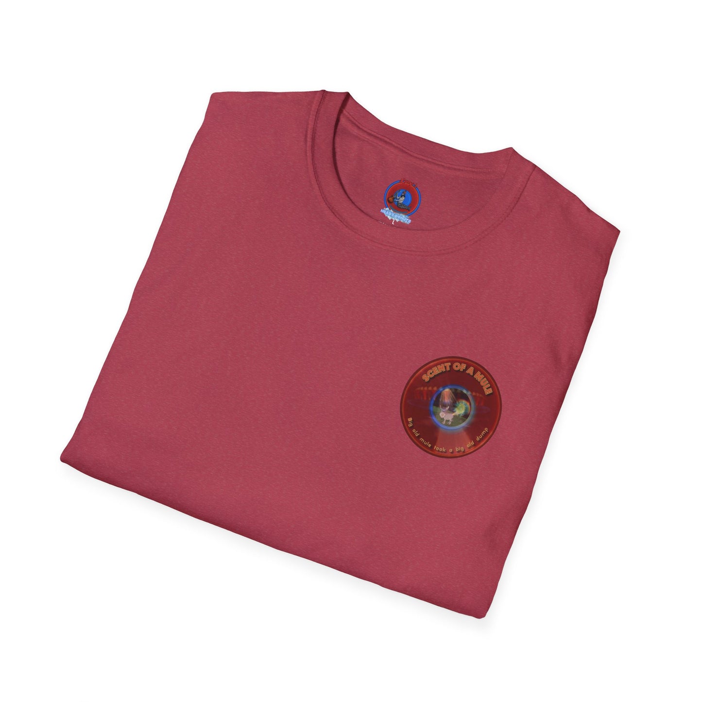 Classic Donut Tee - Unisex Soft-Style - "Mule Feed Donuts" - series 1.0 - variant 2 - red donut
