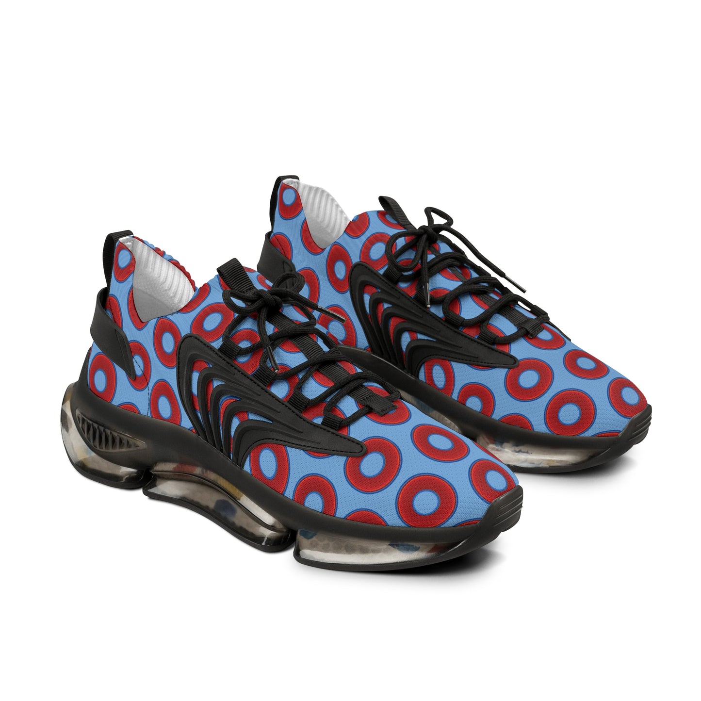 Donut Kicks - red vivid donut print w/light blue background